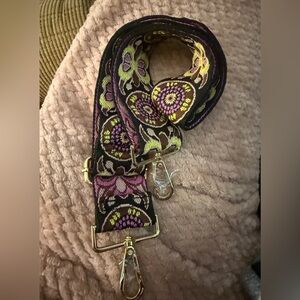 Floral Embroidered Strap with Gold Hardware